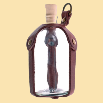 Trankfläschchen in Halterung - 100 ml - braun